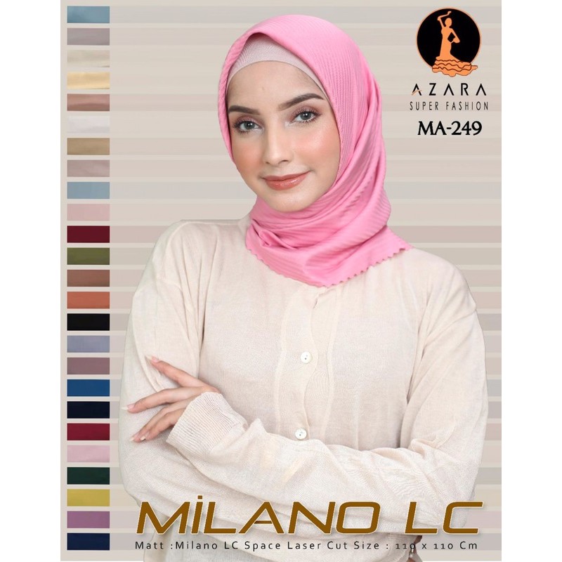 SEGIEMPAT VOAL CANTIK MILANO AZARA / HIJAB JILBAB SQUARE STRIPE LASER CUT