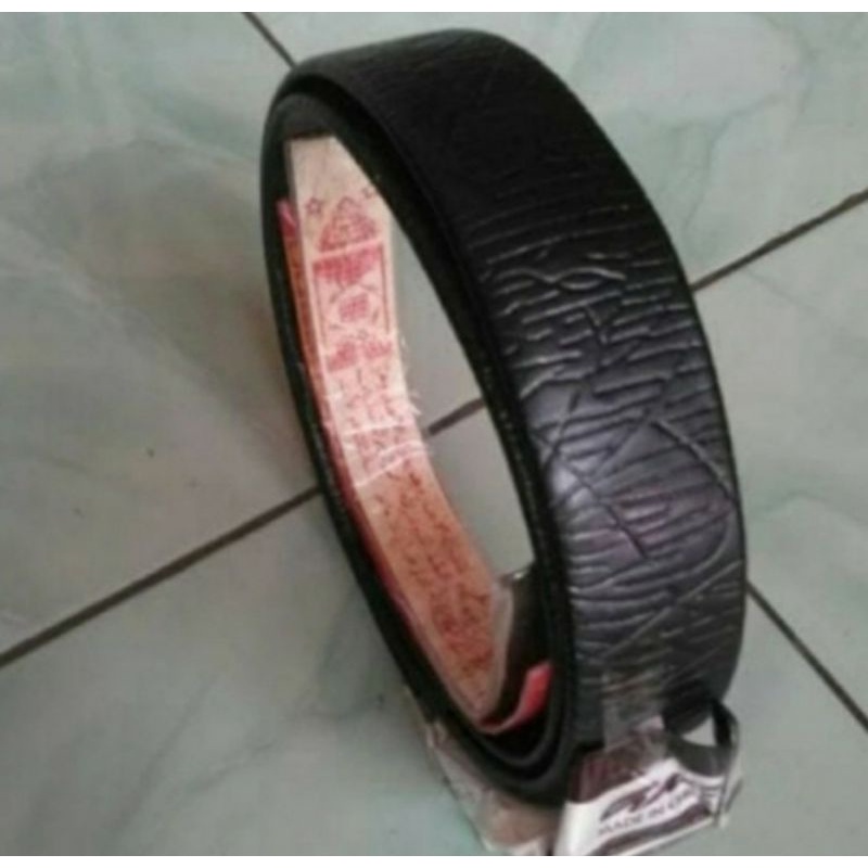 Sabuk kulit resleting siap pakai kain rajah