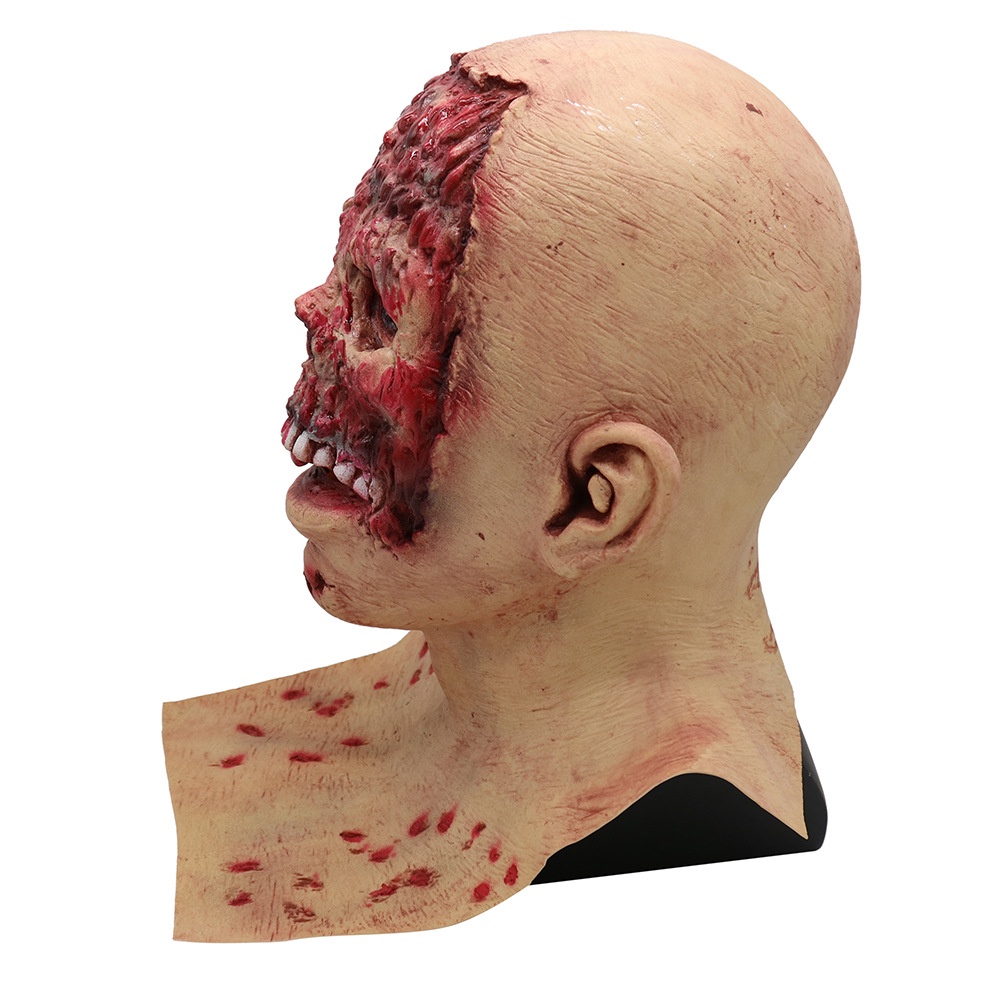 TOL-80 topeng latex full head wajah terkelupas zombie halloween mask prank pesta kostum