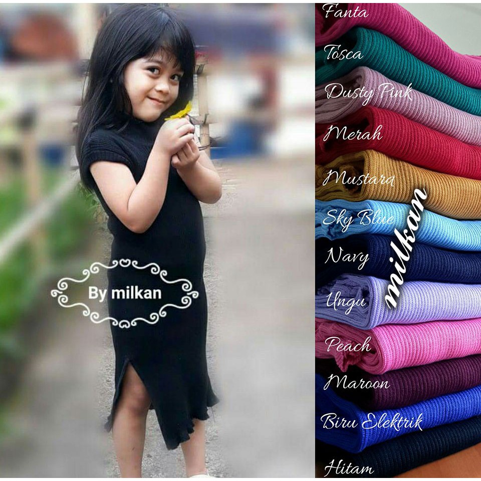 KALILA - ADIBA SLIT Dress Rajut Anak Perempuan | Dress Anak Cewek