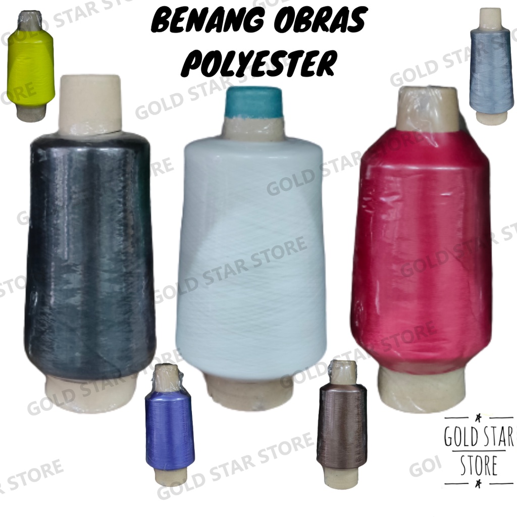 Benang Obras Benang Polyster Polyester Polister Warna Warni Kiloan 300gram Gulungan Kecil