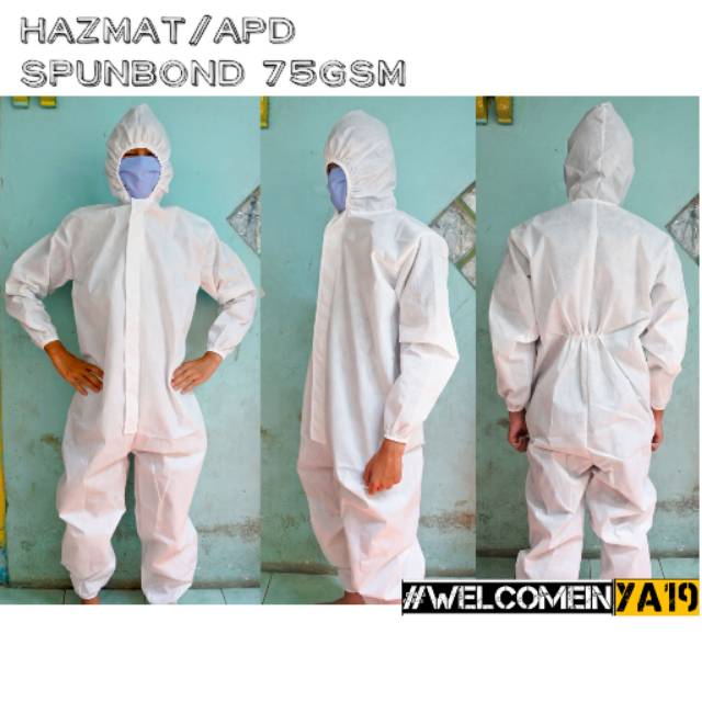 Baju APD/Hazmat Anti Virus/Pelindung Diri Sponbound 75gsm