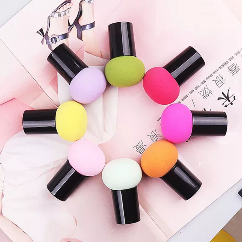 Spon Jamur Beauty Gagang Sponge Mushroom Blend Sponge Beauty Blender Make Up Tool