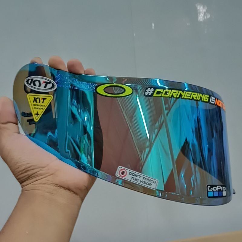 kaca helm flat visor KYT rc7 kyt r10 k2r MDS Viktor iridium blue