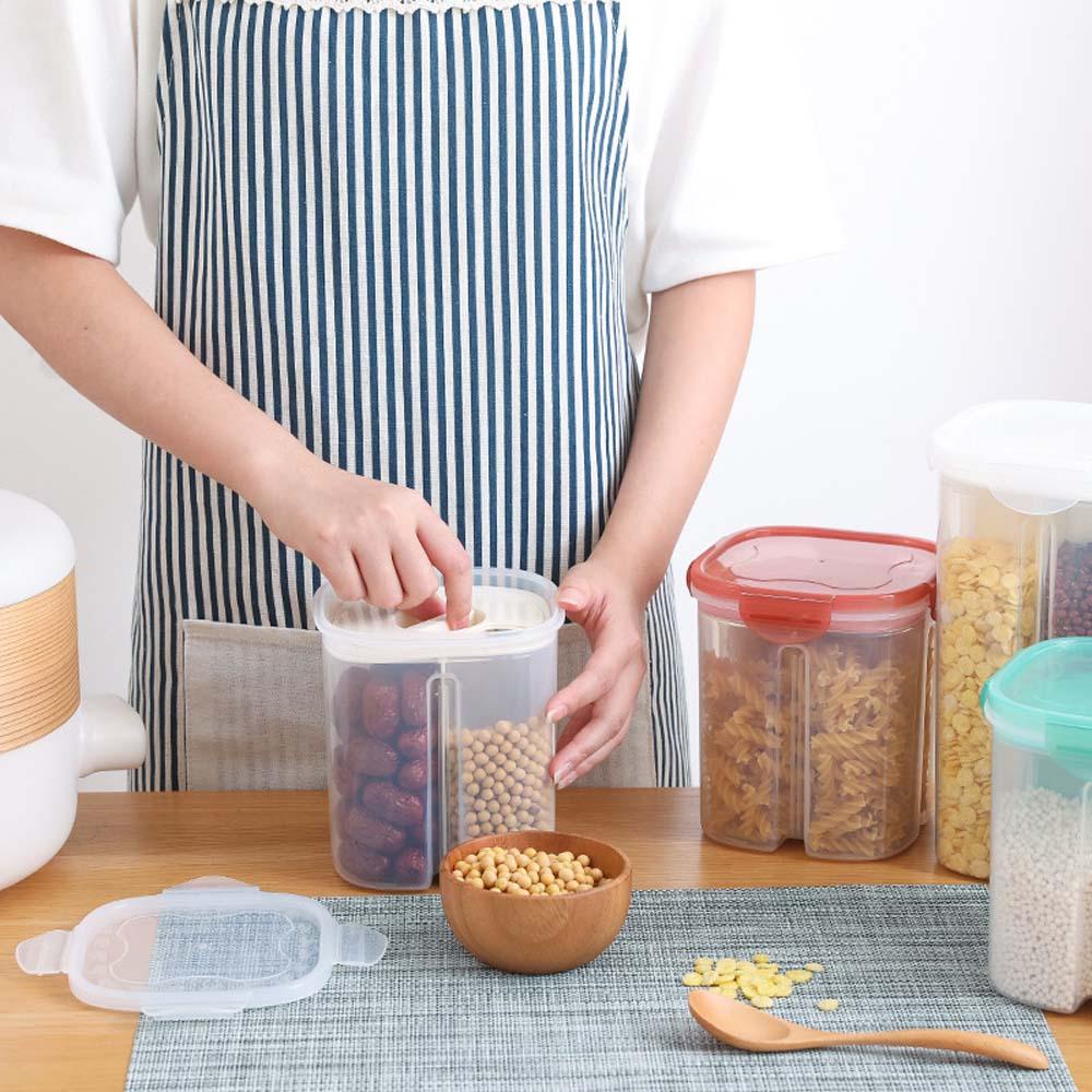 [Elegan] Wadah Penyimpanan Lock Lid Moisture-Proof Multigrain Organizer Dapur Makanan Canister Kulkas Tetap Segar Sealed Jar