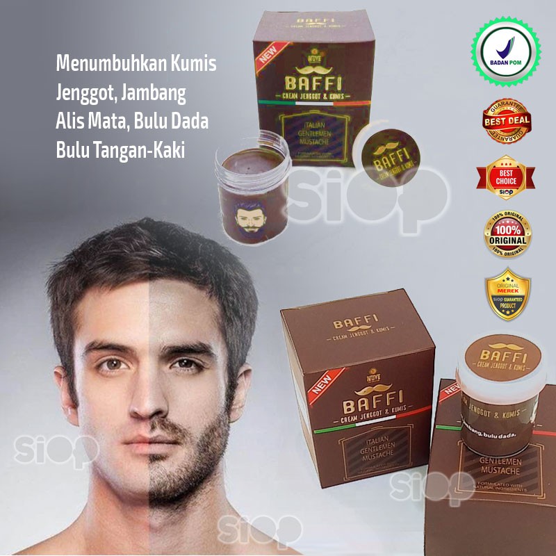 BAFFI CREAM - Penumbuh Kumis- Jenggot-Jambang-Alis Mata-Bulu Tangan Kaki