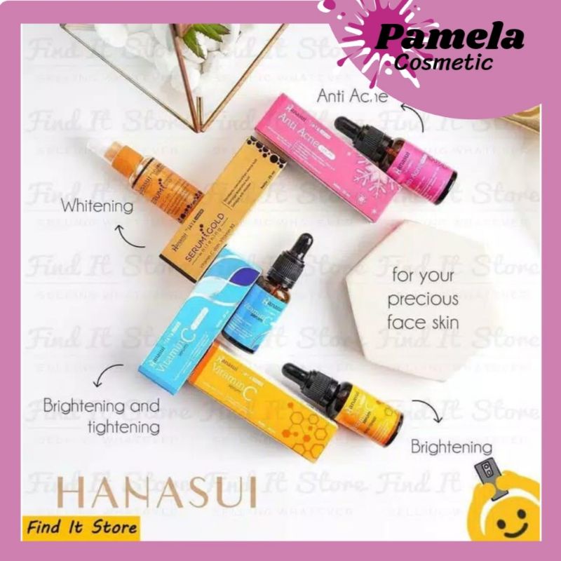 ❤ PAMELA ❤ HANASUI Serum 20ml VitC/Whitening Gold/Anti Acne/Men Bright/Bright Up Propolis Halal Original BPOM