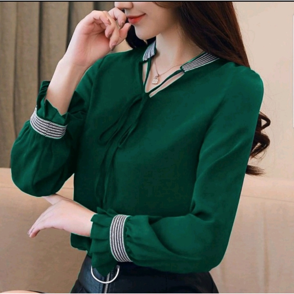 *[HNFK] Blouse Calista / Blouse Salur Wanita / Pakaian Wanita Terbaru / Blouse Wanita / Atasan Wanita Korea