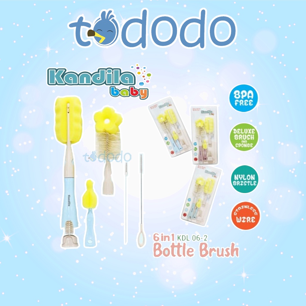 Kandila Baby Bottle Brush / Sikat Botol Bayi 6in1 KDL06