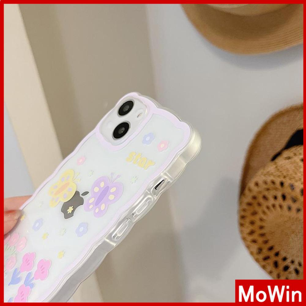 iPhone Case Silicone Soft Case Clear Case Wave Non-Slip Shockproof Camera Full Coverage Protection Butterfly Flower For iPhone 13 Pro Max iPhone 12 Pro Max iPhone 11 iPhone 7 Plus