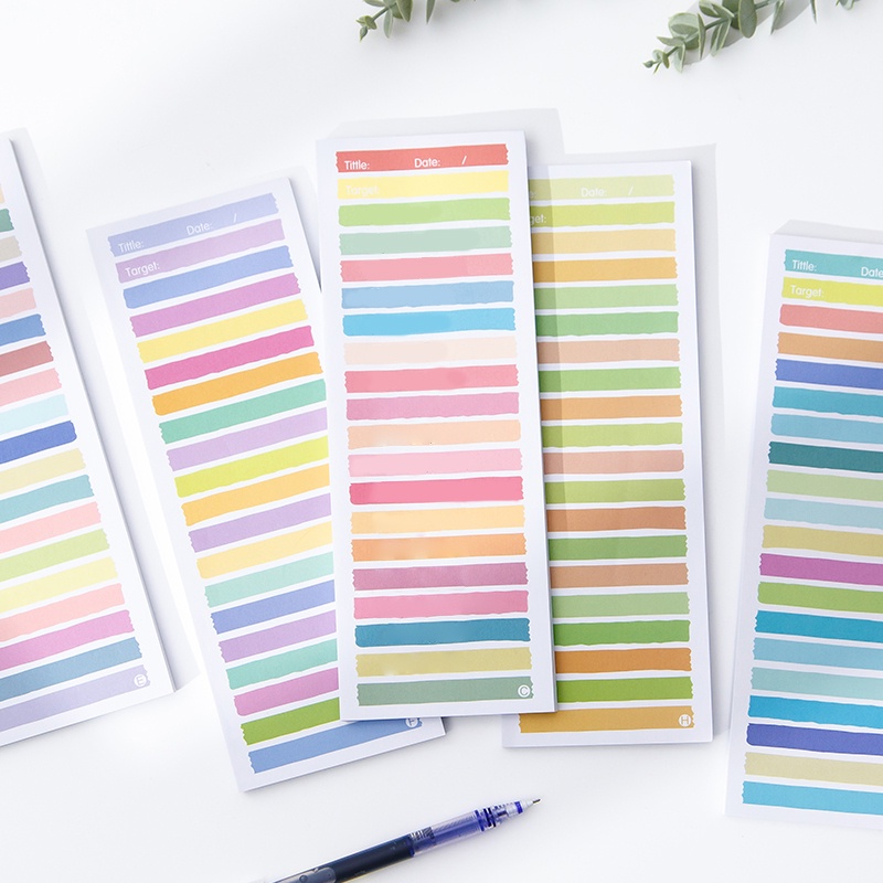 50 Lembar Buku Agenda To-do List Warna-Warni Anti Lengket