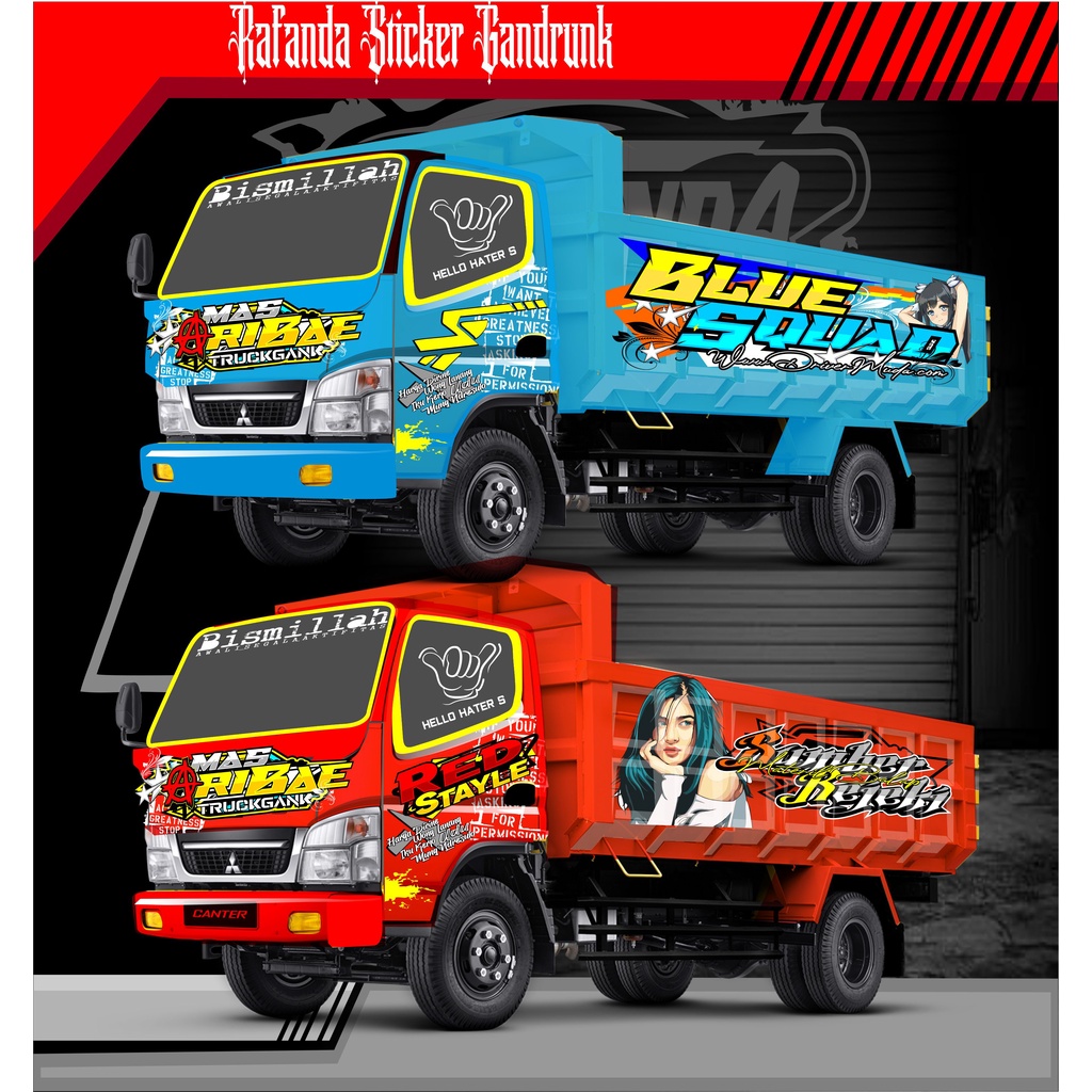stiker decal kabin truk canter giga dutro dump