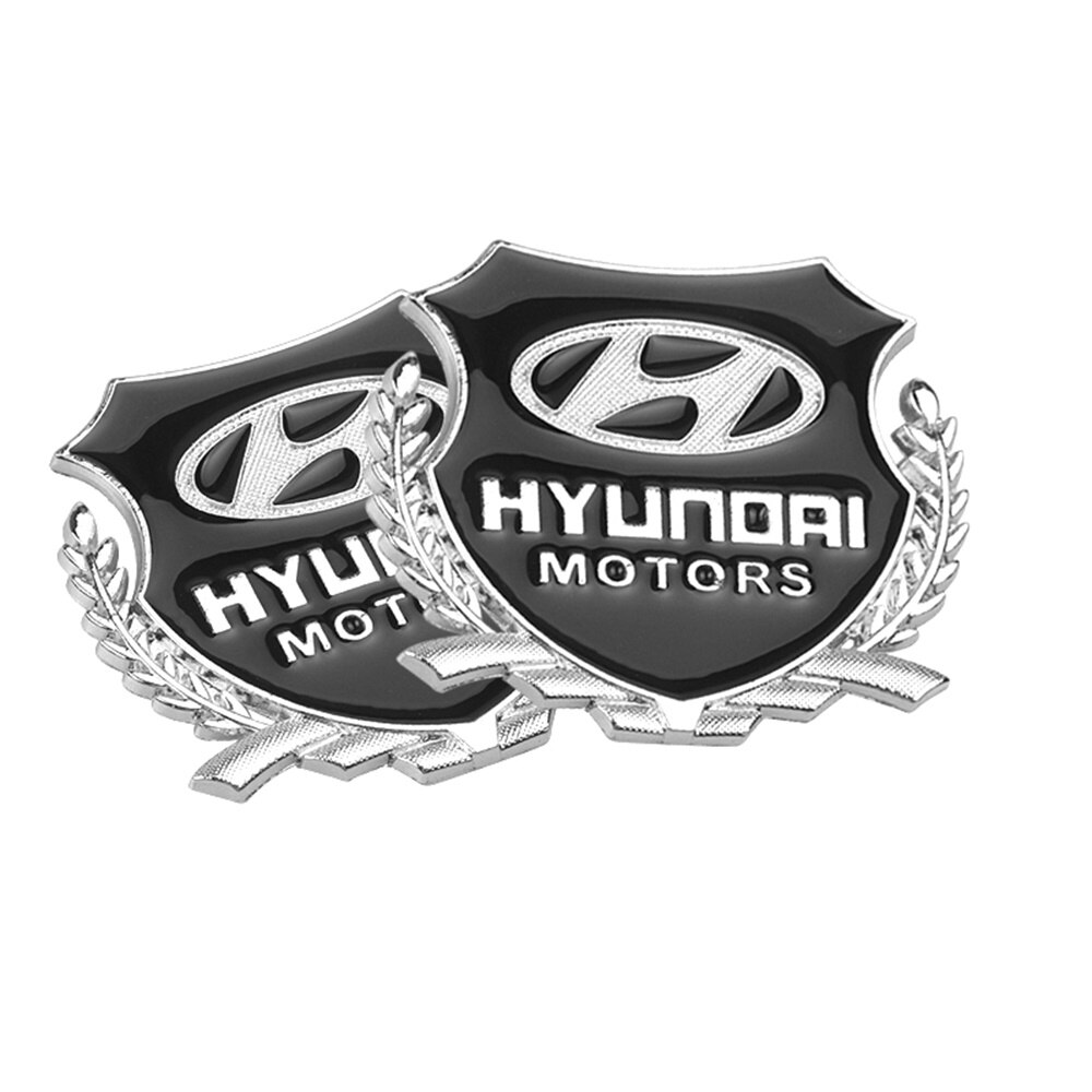 2pcs Stiker Emblem Metal 3d Dekorasi Jendela Samping Mobil Hyundai Getz Accent Atoz I20 Avega Trajet H1