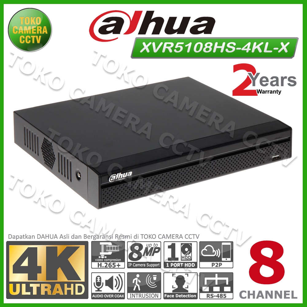 DVR DAHUA 8 CHANNEL DH-XVR5108HS-4KL-X DVR 8CH DAHUA 4K 8MP