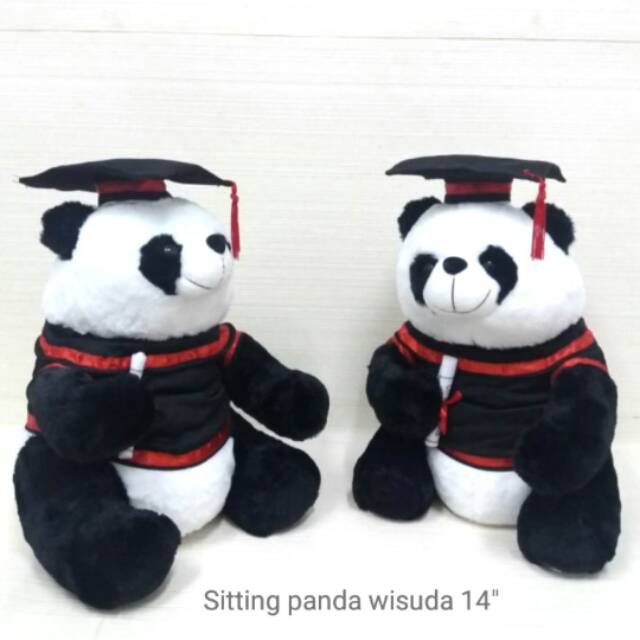 Boneka toga panda daun toga wisuda graduate graduation sovenir kampus sekolah