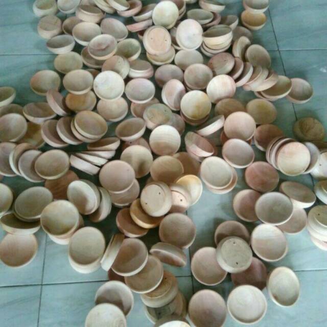 Cobek Kayu / Wadah Sambal / Tempat Sambal /Saus /Kecap /Bumbu bahan Kayu diameter 12cm / Lepek Kayu