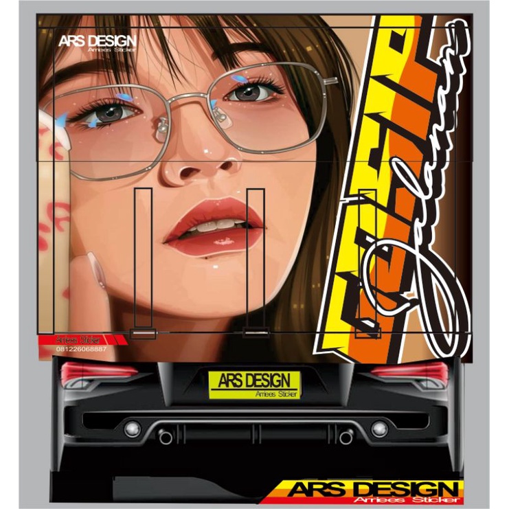 Stiker truk bak belakang full sticker cutting decal printing bak truck variasi cistom desain bak tru