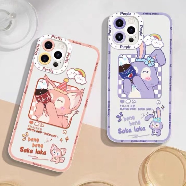 Soft Case Silikon TPU Motif Kelinci Untuk Iphone 13 12 Mini 11 10 Pro XS Max X XR 8 7 6 6S Plus SE 2020