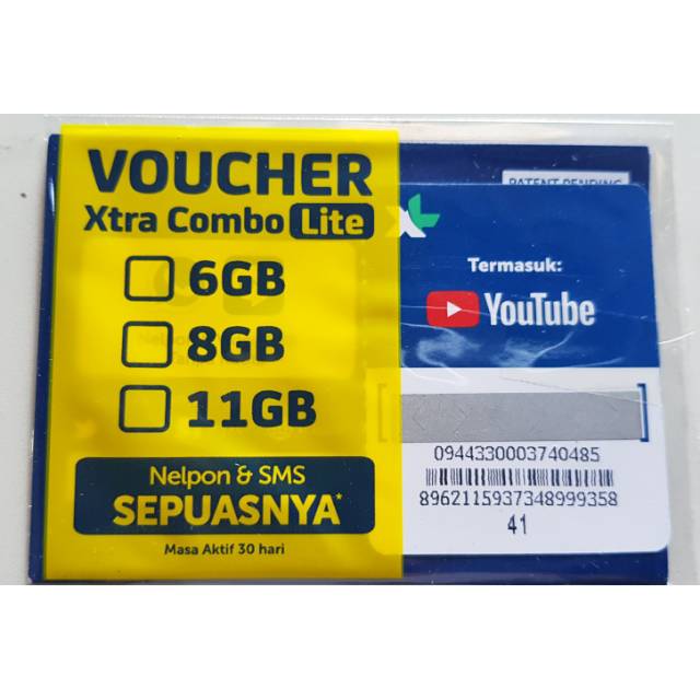 XL xtra combo lite 6gb/8gb/11gb
