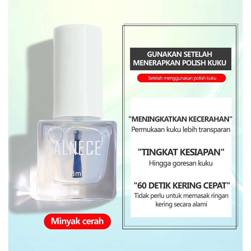 ALNECE Halal kupas kutek base oil base oil transparan Muslim cerah minyak lem anti tumpah kutek peel off