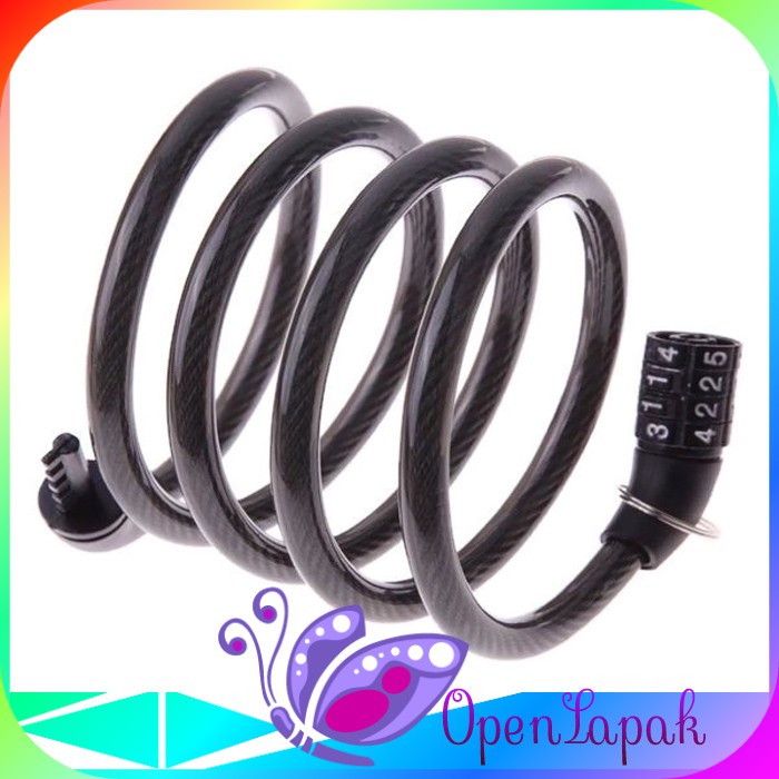 Kunci Gembok Tali Rantai Sepeda KUNCI RANTAI PENGAMAN KOMBINASI 4 ANGKA UTK SEPEDA MOTOR PAGAR RUMAH