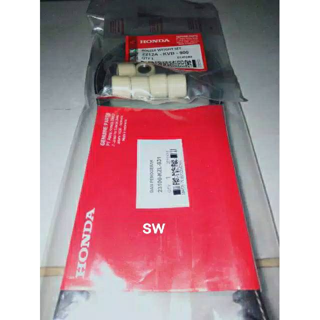 v-belt  dan roller beat fi, scoopy fi, spacy fi honda