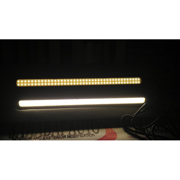 LAMPU DRL PLASMA LED COB 17CM PUTIH/BIRU DEPAN MOTOR MOBIL SEPASANG