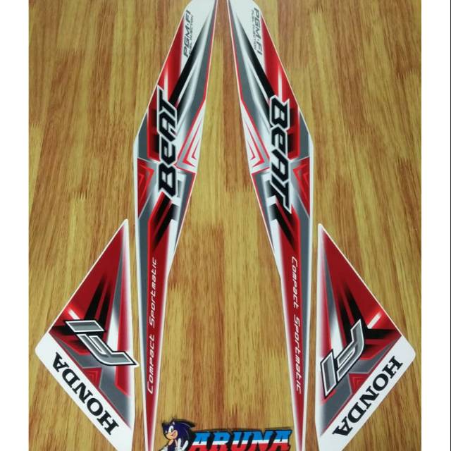 Striping Beat FI 2015 warna merah putih