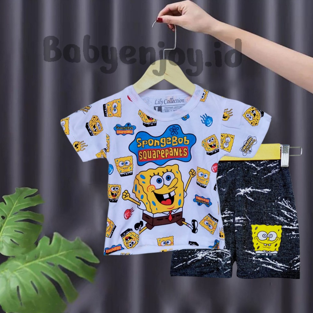 Setelan Baju Anak Bayi Murah Karakter Spongebob