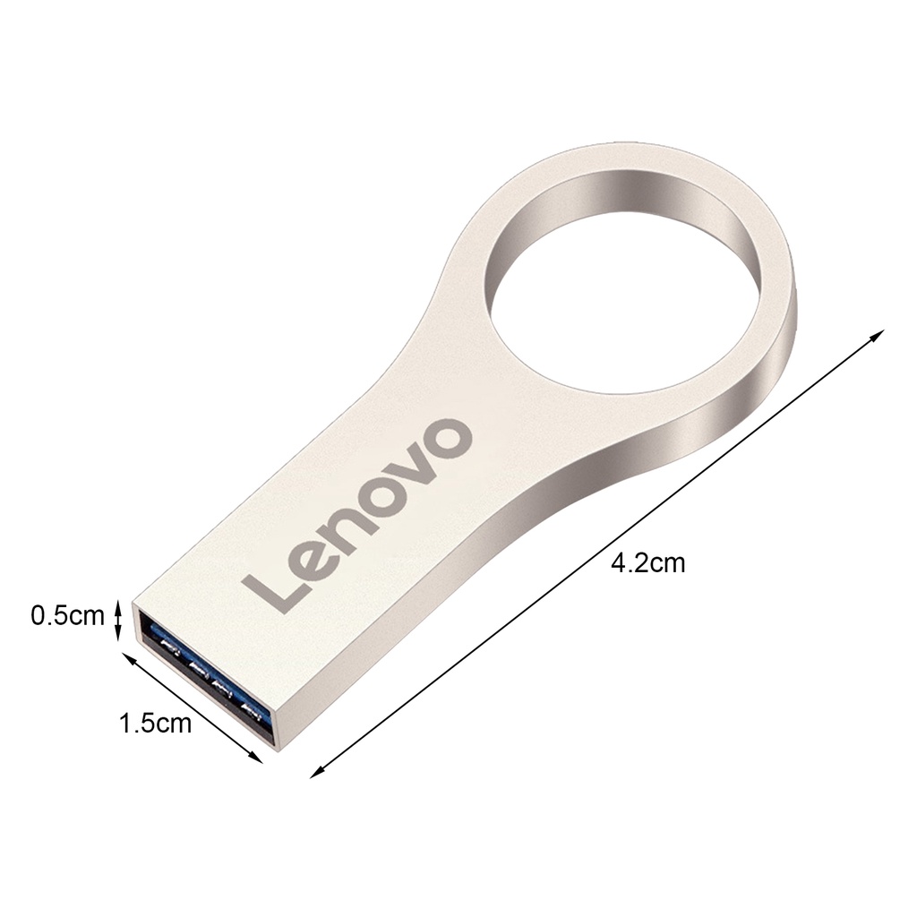 (Huluboy) Lenovo U Disk Mini Anti Air Bahan Metal Kapasitas 512GB / 1TB / 2TB Untuk Komputer