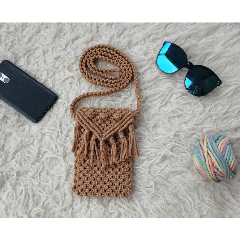 Phone bag selempang macrame tali kur/tas HP