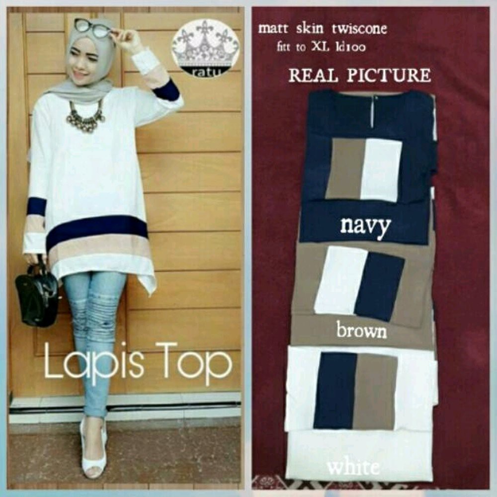 ATASAN WANITA LAPIS TOP BLOUSE PANJANG TANGAN MUSLIMAH  BUKAN CRESSIDA H M DNC ZOYA SUNDAY MEZORA L