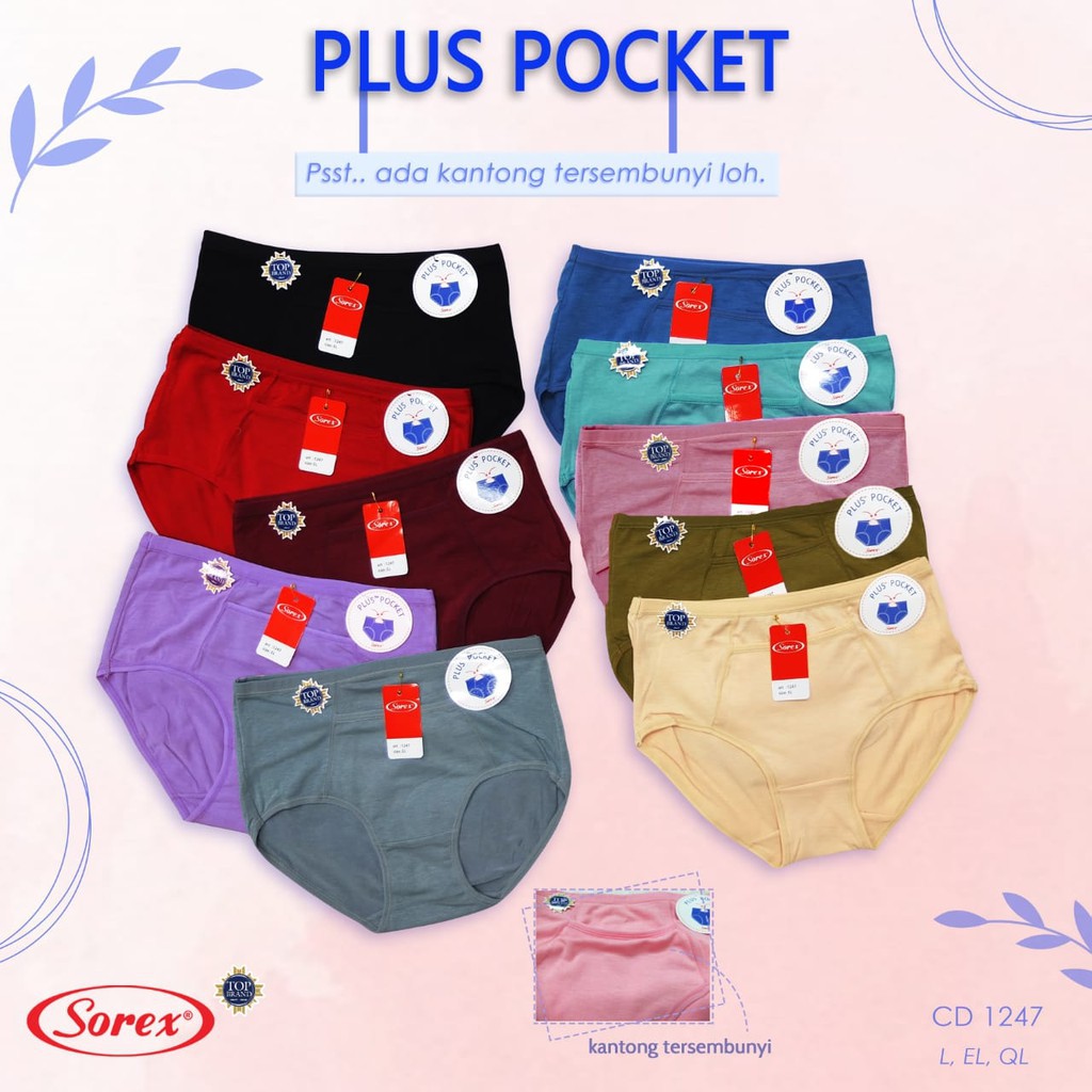 SOREX Art. 1247 Celana Dalam Wanita Sorex Halus ada Saku Rahasia