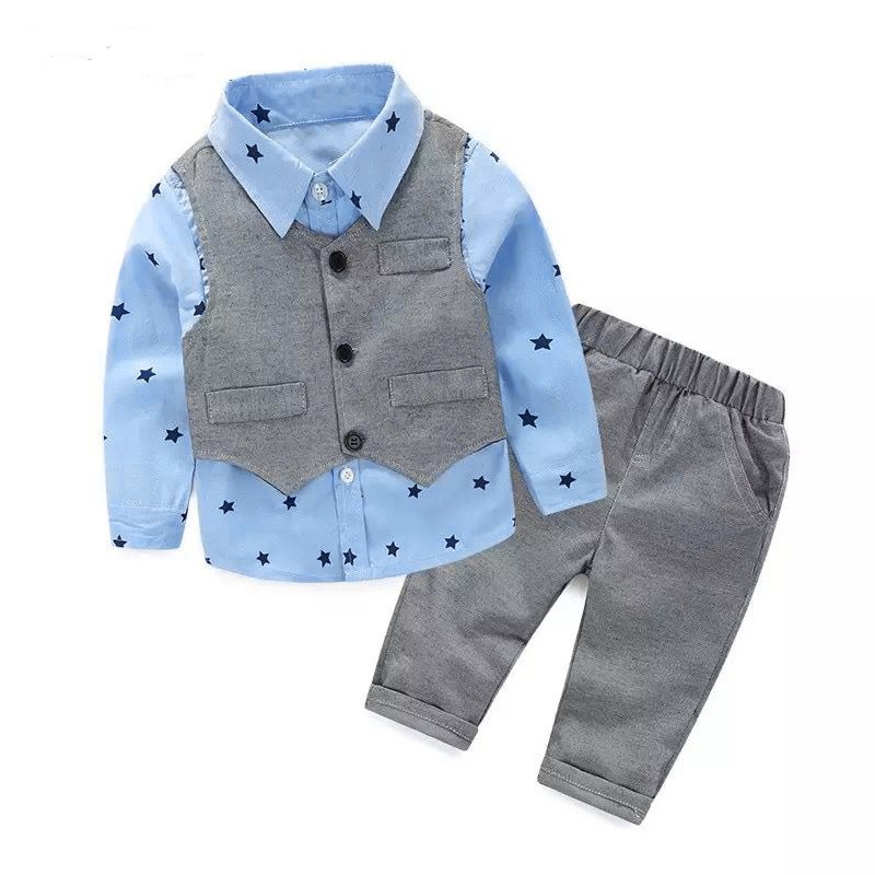 [COD] Set Set Baju Anak Laki Laki Murah Import Bebepomme Construction T4D7R Koko Line Acher Kid 3-5-Abu