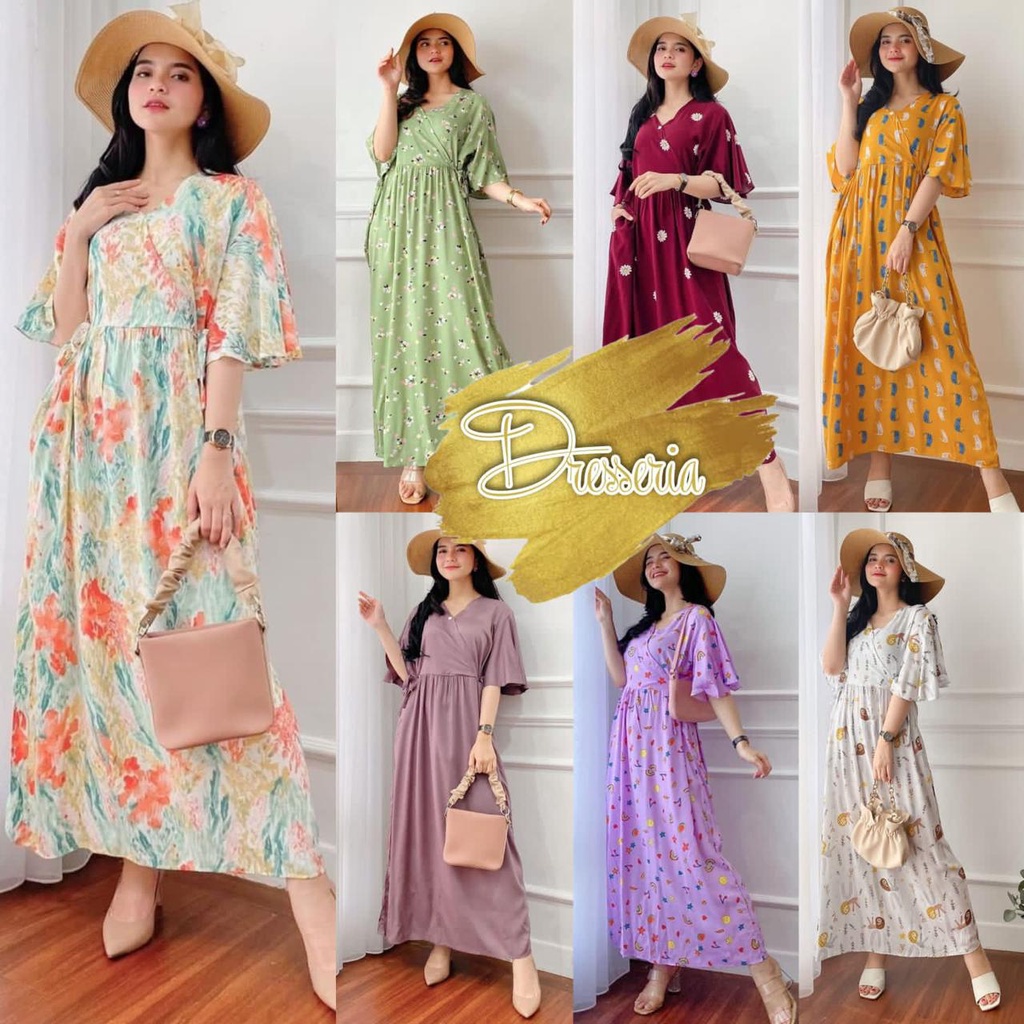 Daster rayon model kimono lengan longceng bahan halus adem