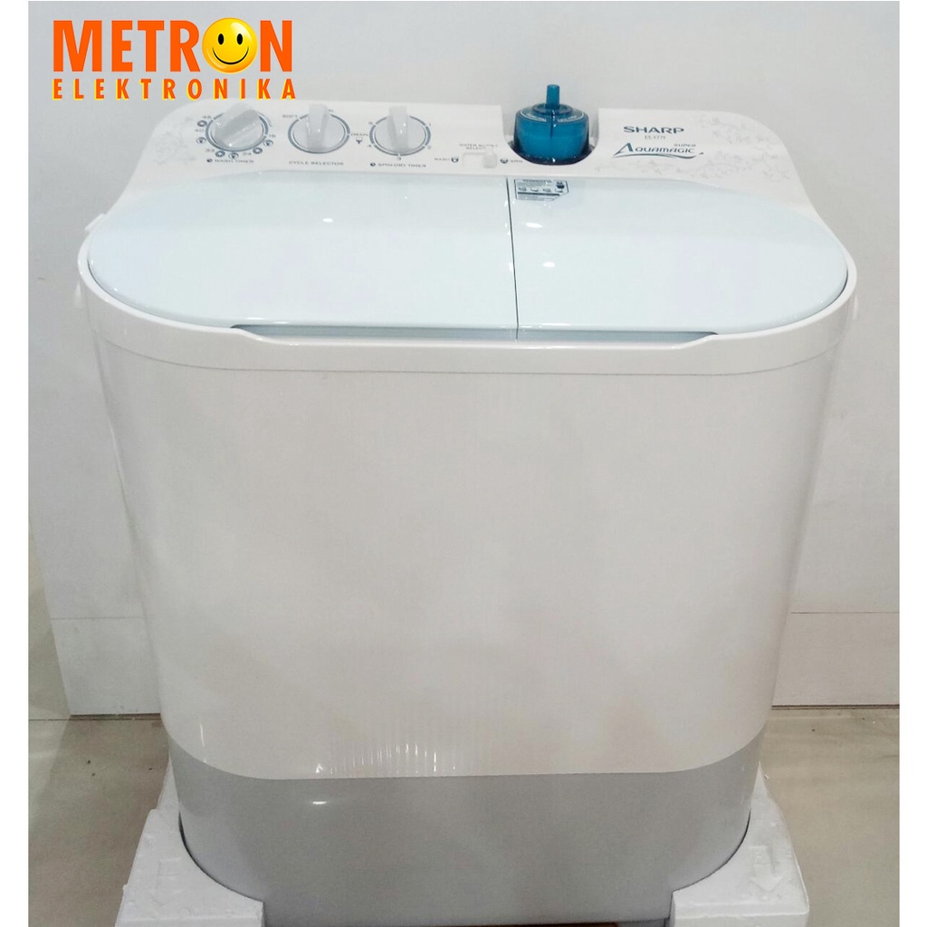 SHARP ES T 77 FPB / BLUE AQUAMAGIC MESIN CUCI SEMI AUTOMATIC 7 KG / EST77FPB