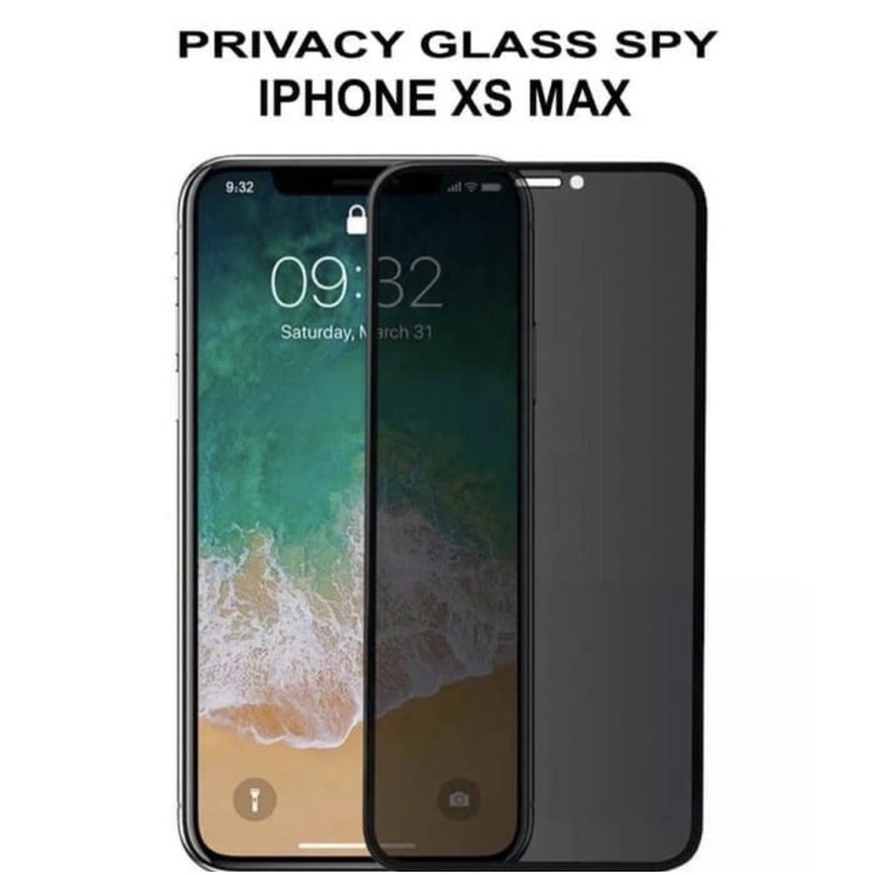 Tempered Glass Spy Privasi Full Cover Iphone Xs max 6.5inch