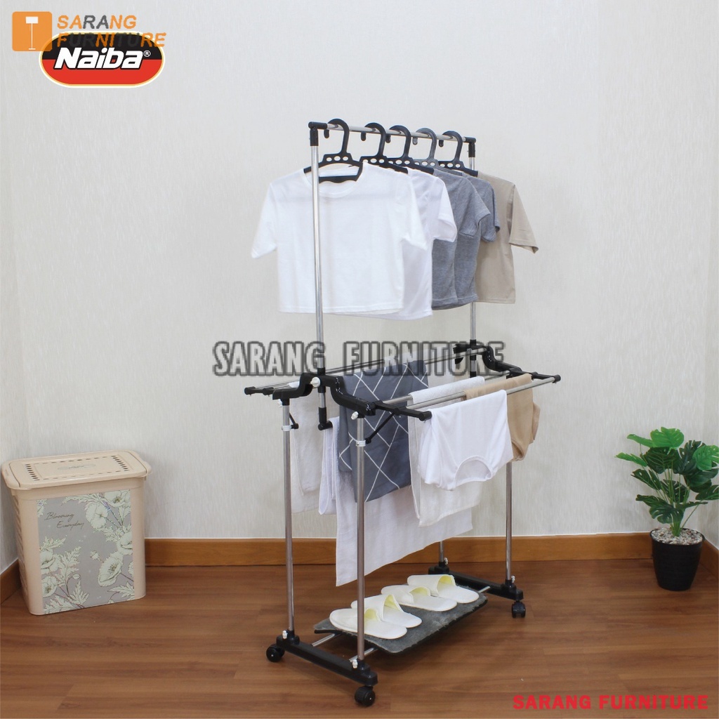 TOWEL HANGER STAINLESS JEMURAN STAINLESS JEMURAN NAIBA 1414 MAGIC HANGER JEMURAN BAJU NAIBA JEMURAN HANDUK