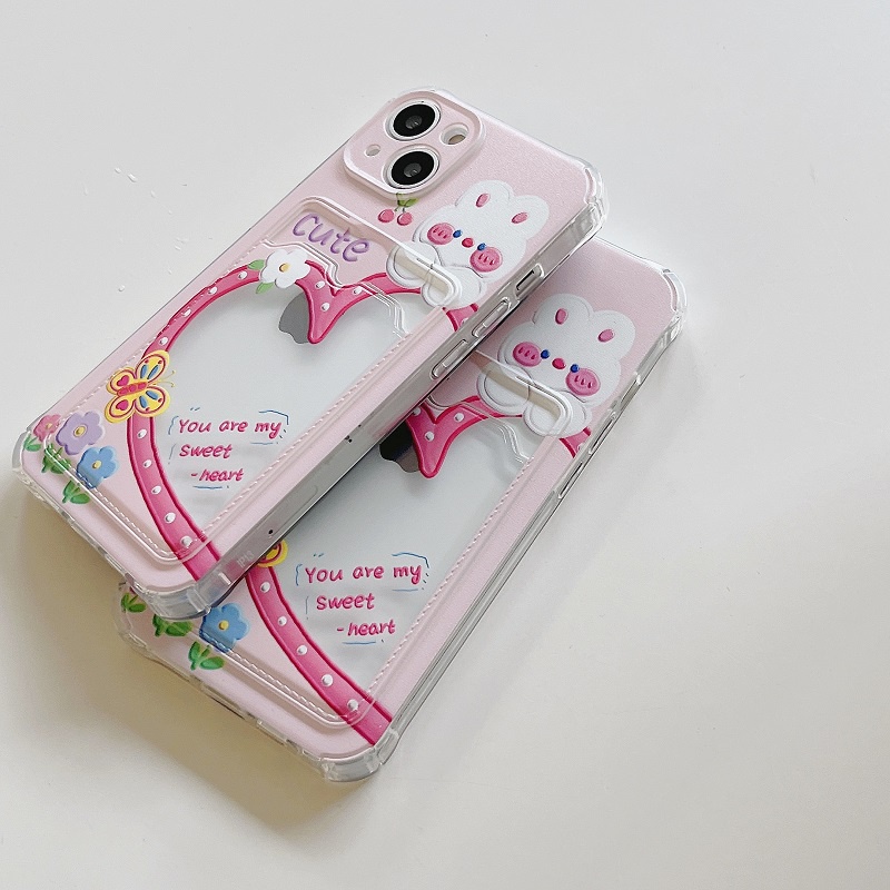 Soft Case Hp Gambar Kartun Kelinci Untuk iPhone 12 / 13pro / MAX / 11 / X / XR / XS MAX / 7 / 8plus