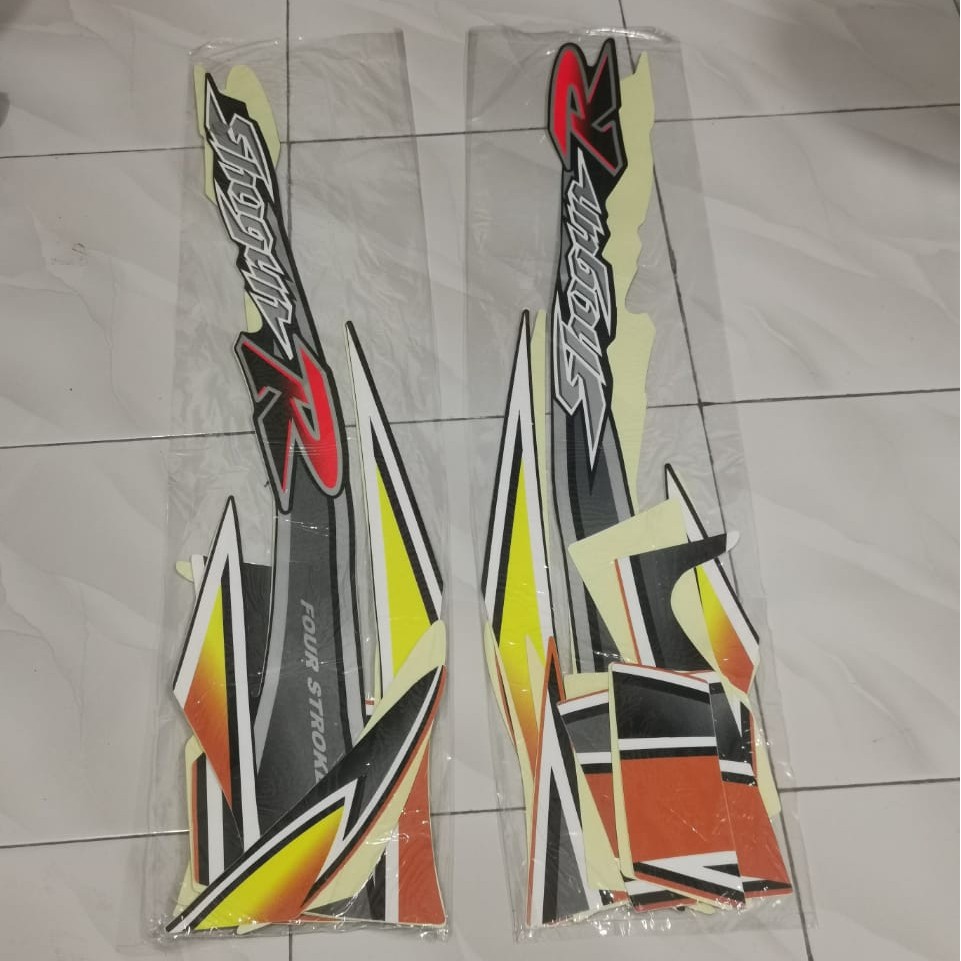 Stiker Bodi Lis Body Striping Shogun R 2003 Hitam Oren