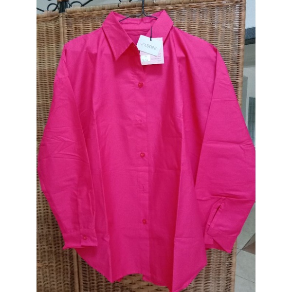 atasan kemeja sayap fushia oversize by j'adore