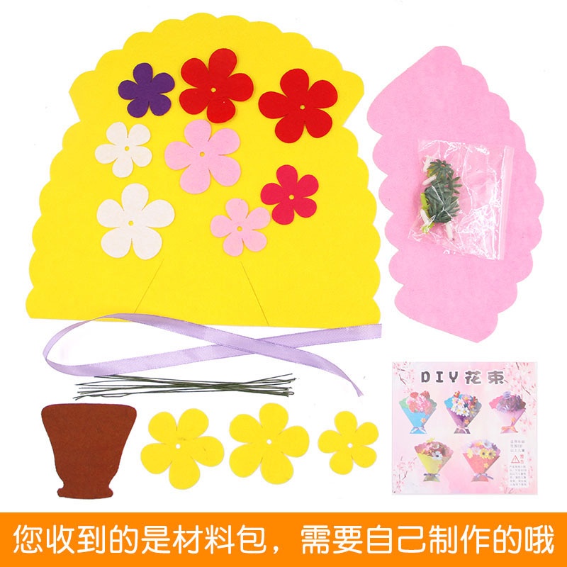 DIY Buket Bunga Hand Flower Bouquet, Prakarya anak / mainan edukasi