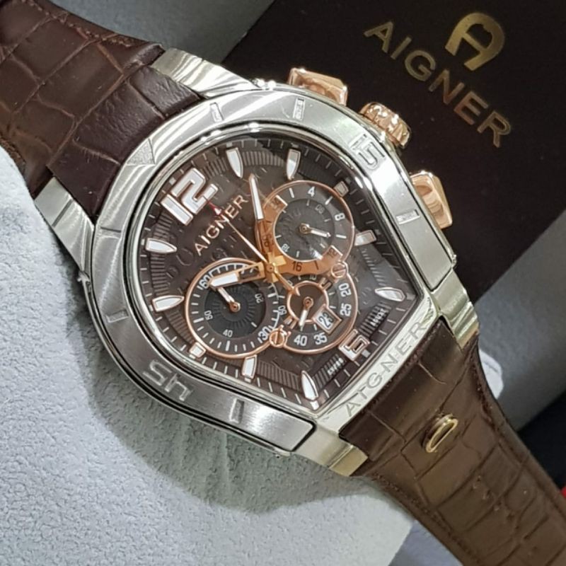 AIGNER kulit jam tangan pria