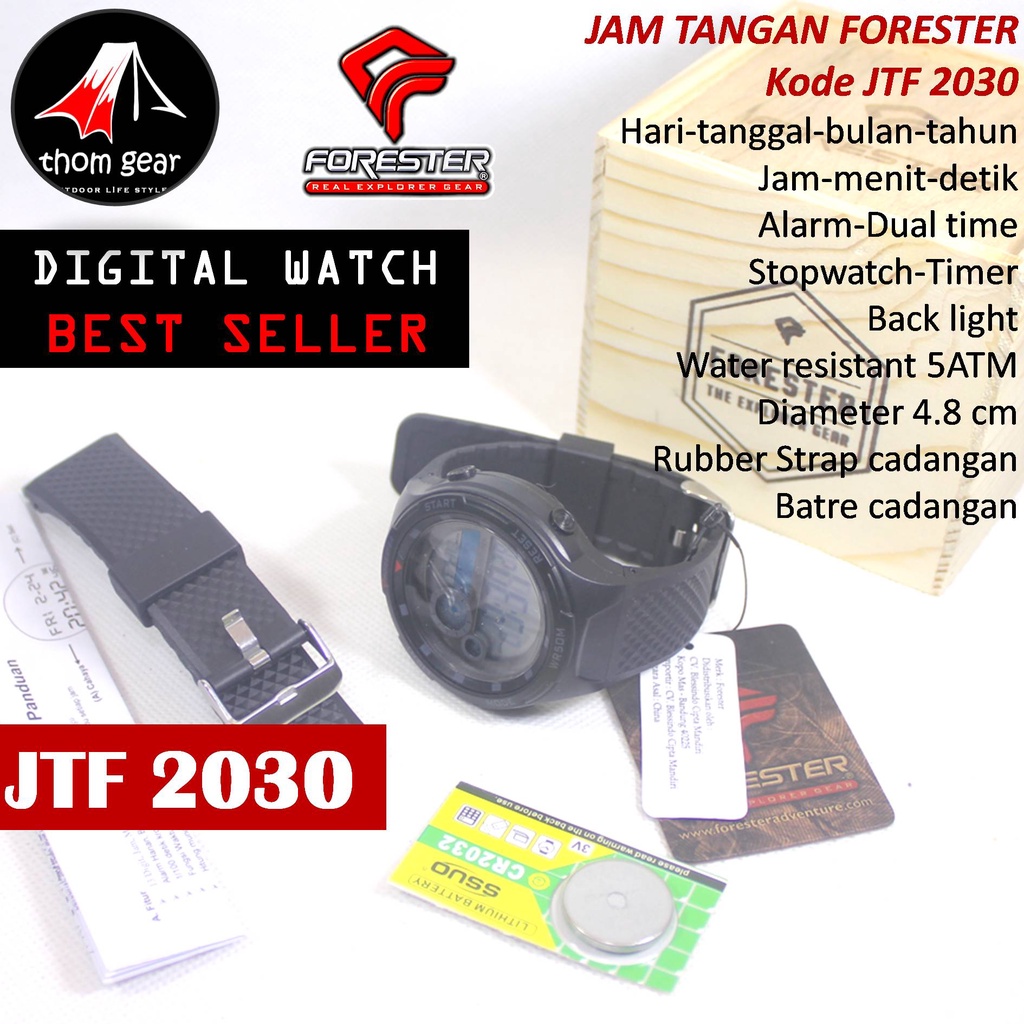 Forester Jtf 2030 Jam Tangan Pria Origial Forester Analog Digital Adventure Sport Outdoor Waterproof Water Resistant Anti Air Pria Cowok Original Ori Terbaru 2022 Free Rubber Strap Cadangan Batre Box Kayu Thomgear Bangakalan Palangkaraya Pare Pare Kebomas