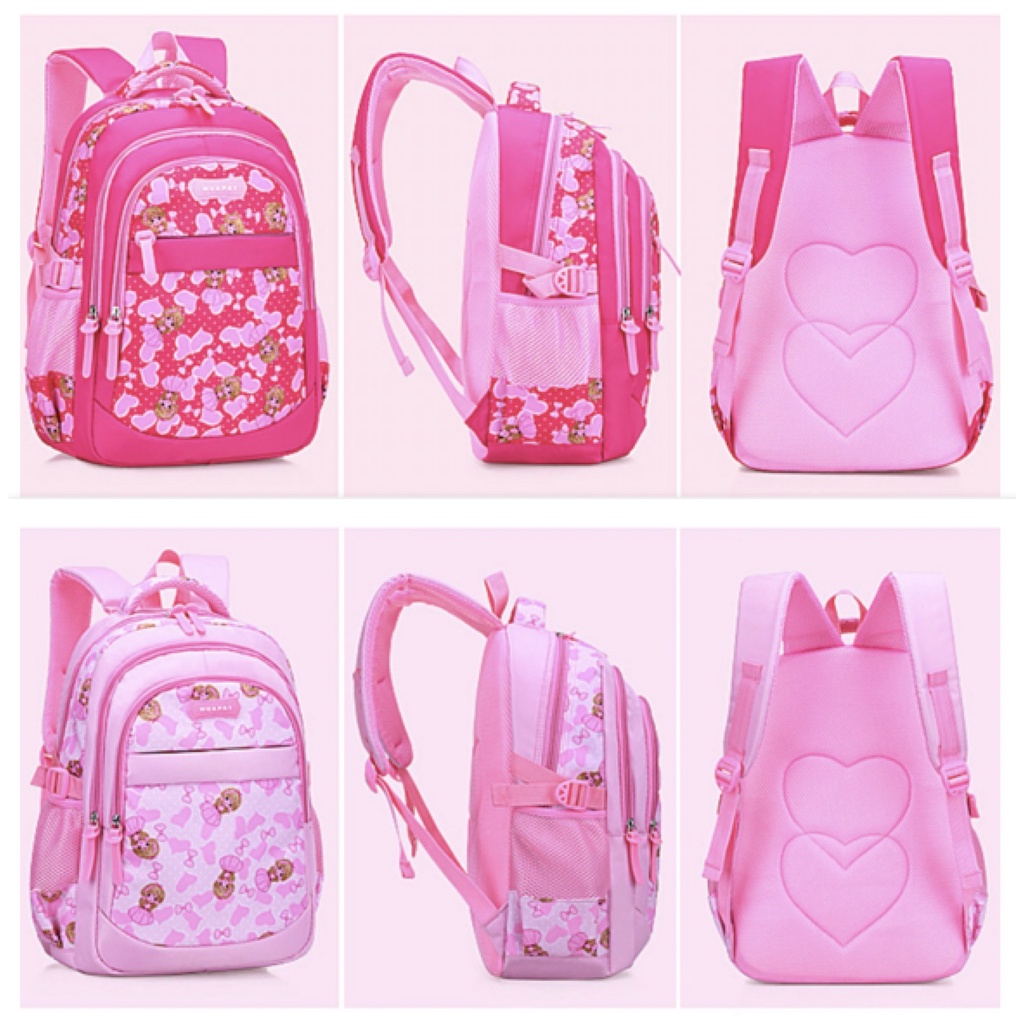 WWH10 Tas Anak Perempuan Sekolah SD Ransel 3D Timbul Size 16&quot; Besar Girl Impor TKM