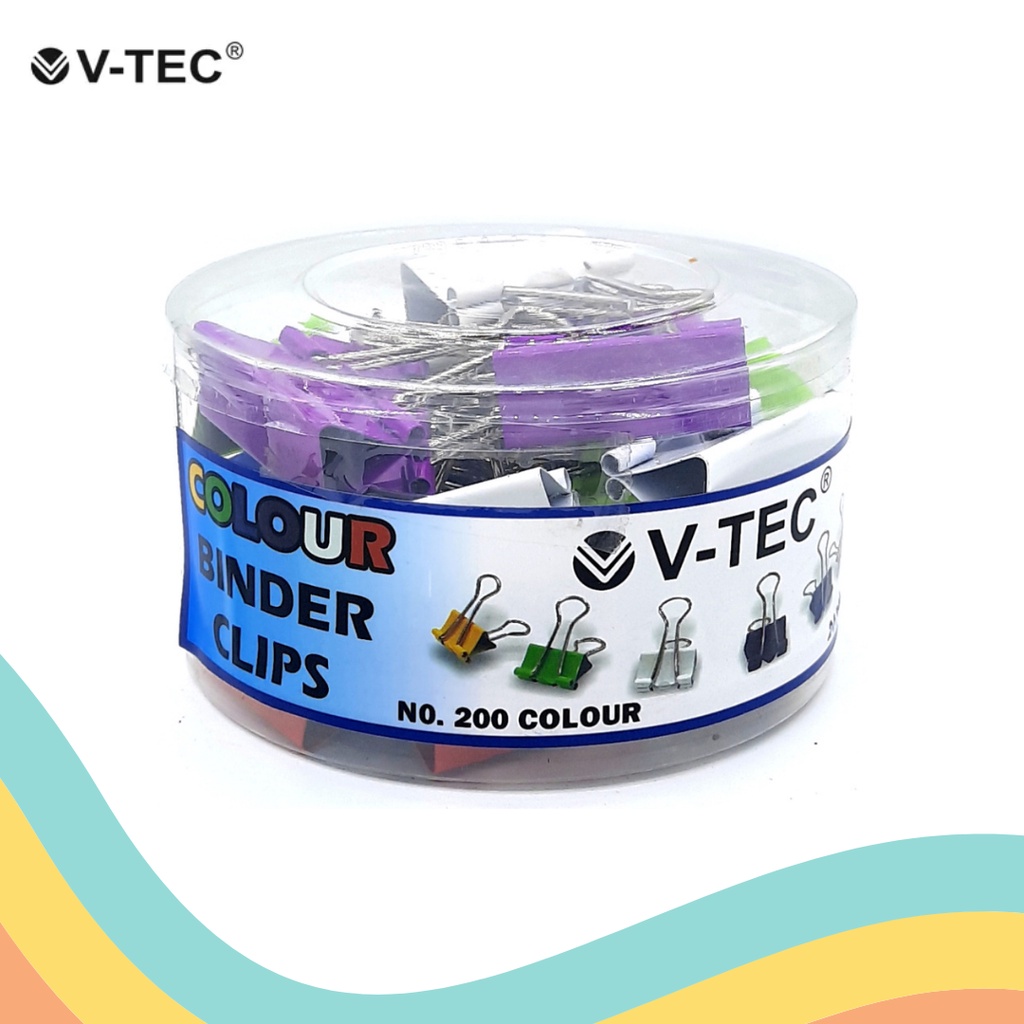 

BINDER CLIP V-TEC 200 WARNA (1 BOX)