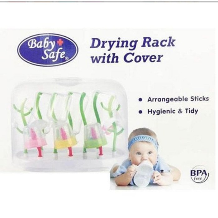 Baby Safe Drying Rack With Cover Rak Botol DR002