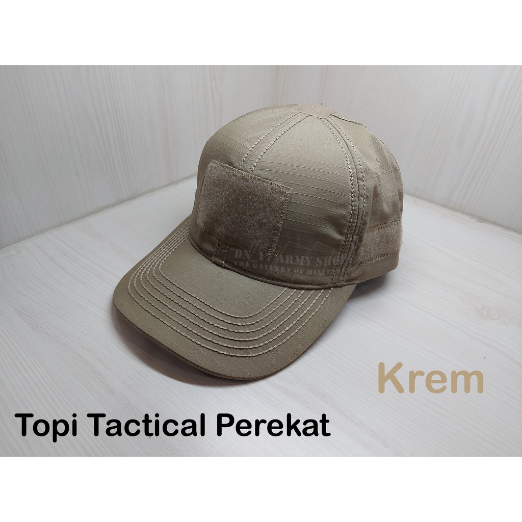 Topi velcro/perekat/tactical hijau army,hitam,krem khaki,hijau olive/brimob/satpol pp/navy