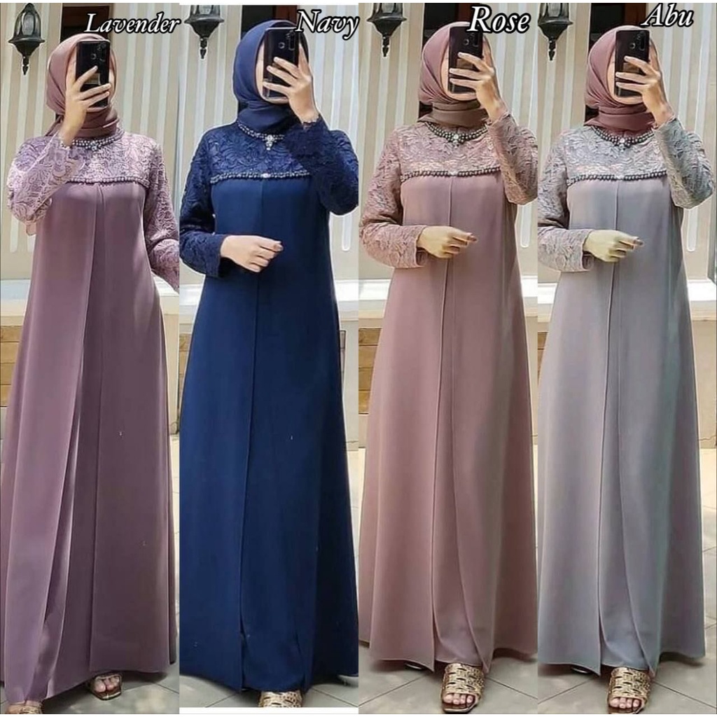 NEW GAMIS MAXMARA KOMBINASI BROKAT TERLARIS TERVIRAL