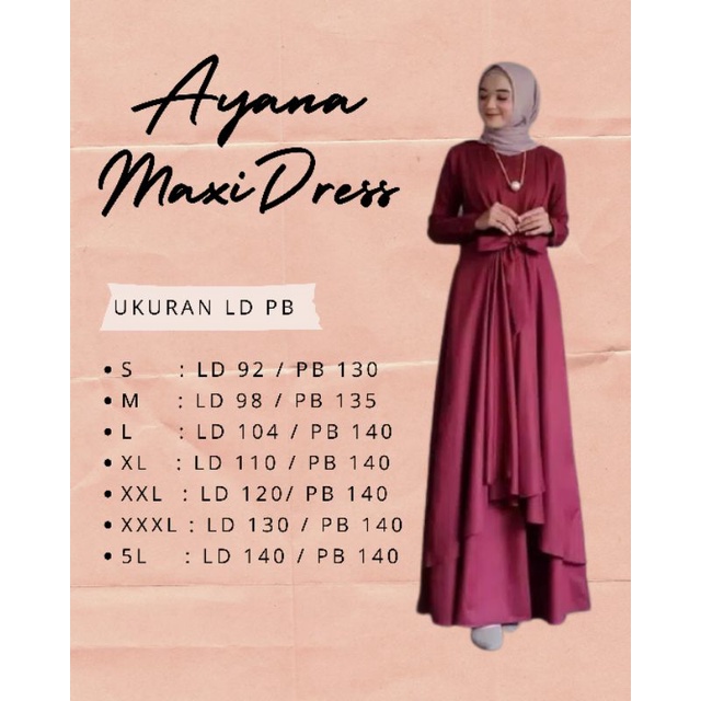 Ayana Maxy Dress Cantik ,Maxi Dress dari uk S-5L Bisa COD